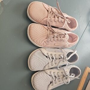 Pink and Gray Casual Wide Step Sneakers. Pink New, Gray Worn Once. Size 9